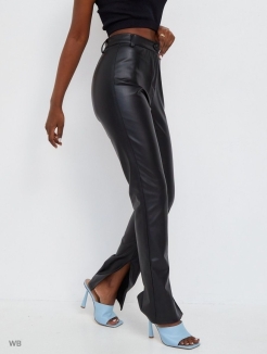 Женские кожаные брюки, штаны зауженные